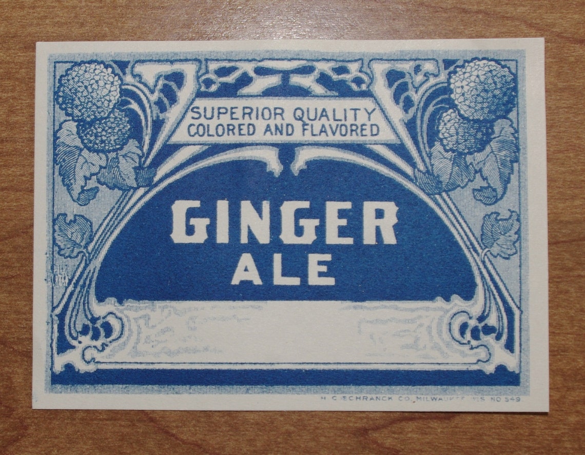 4 Vintage Ginger Ale Soda Bottle Labels D. B. Co Bohemian Etsy