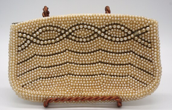 Vintage Evening Bag / Clutch: 1930s Pearl & Silve… - image 2