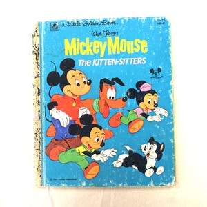 Vintage Little Golden Children&#39;s Book: 1976 Walt Disney&#39;s &quot;Mickey Mouse - The Kitten Sitters&quot;