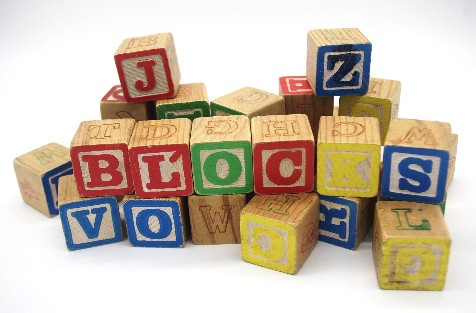 31 Vintage Wooden / Wood Alphabet Blocks 1960s Etsy