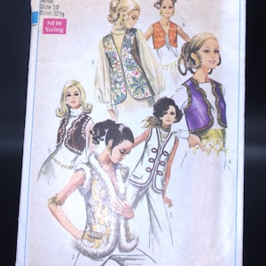 Vintage Vest Pattern: Simplicity Miss Pattern 8143 Sz 10 1969 Groovy!
