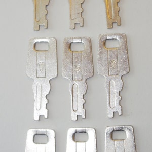Vintage Key Lot: 9 Small Square Silver,Jewelry Supplies, Steampunk, Etc.