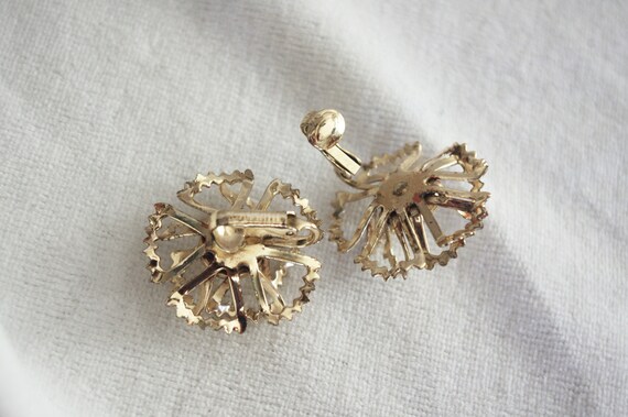 Vintage Brooch / Pin /Earring Set: Gold Filigree … - image 7