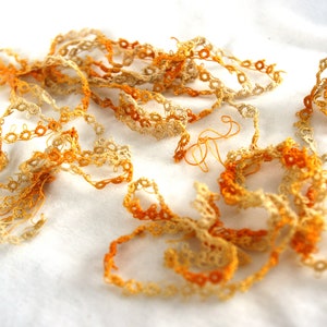 Vintage Tatted Lace Borte: Bunte Gelbe Schleifen & Kreise