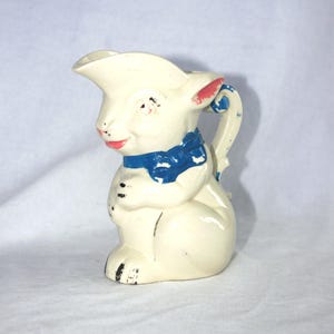 Vintage Easter: Ironstone Pitcher / Creamer, Easter Bunny / Rabbit Figural, Hand-Painted