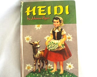 Vintage Child's / Children's Book: "Heidi" by Johanna Spyri, 1955 / 1950s / 50s / MCM