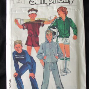 Vintage UNUSED 1985 Simplicity Pattern #7020: Boys&#39; Easy-To-Sew Unlined Jacket, Pullover Tops, Pants, Shorts - Sz 7, 8, 10