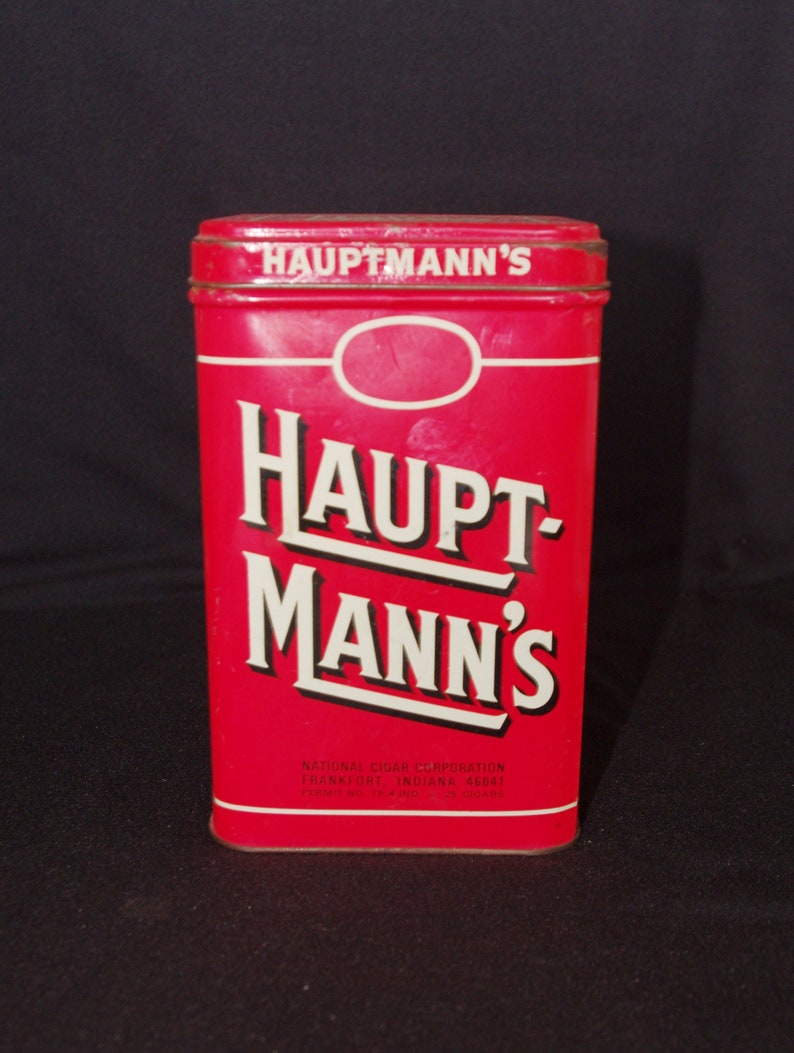 Vintage Cigar Tin: 1960's Hauptmann's Mild & Fragrant Square Cigar Tin image 4