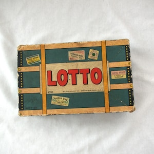 Vintage Game: &quot;Lotto&quot; Spears Games, Trunk Box, 1930s