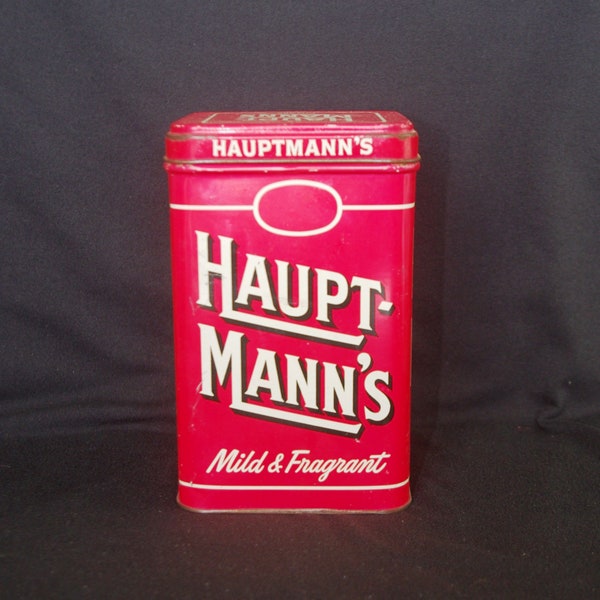 Boîte à cigares vintage : boîte à cigares carrée Hauptmann's « Doux et parfumé » des années 1960