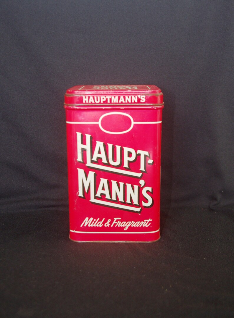 Vintage Cigar Tin: 1960's Hauptmann's Mild & Fragrant Square Cigar Tin image 1