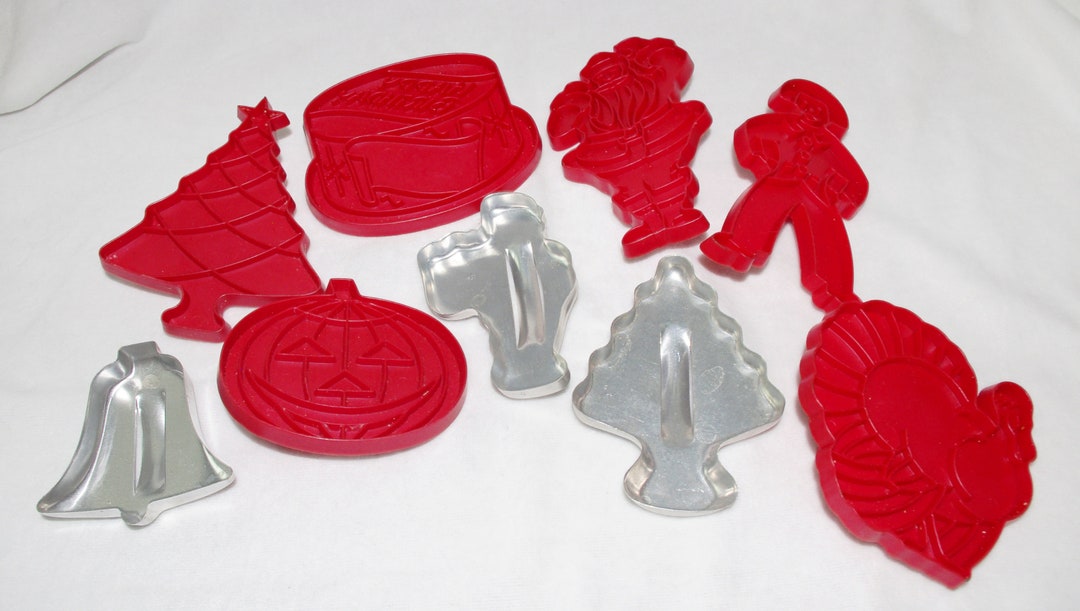 Vintage Holiday Cookie Cutter Lot Trees Santas Turkey Etsy