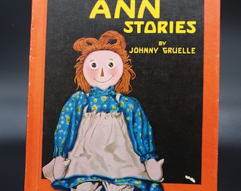Libro infantil clásico: "Historias de Raggedy Ann" de Johnny Gruelle/Bobbs-Merrill, década de 1960