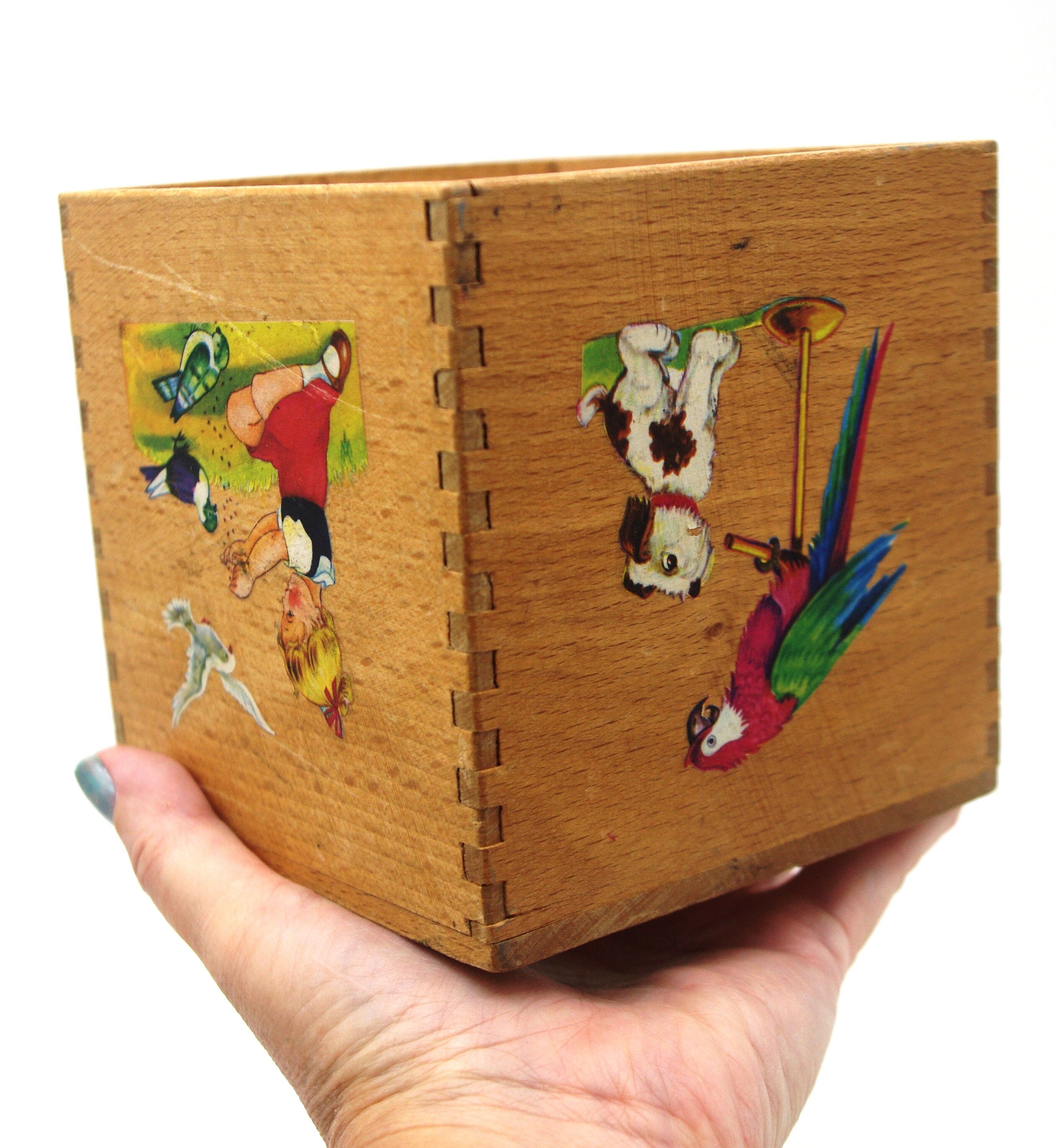 7 Vintage Wooden Stacking / Nesting Boxes / Blocks With Etsy UK