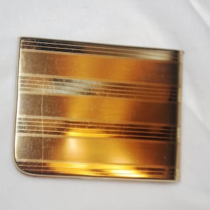 Vintage Powder Compact: &quot;Elgin American&quot; goudgestreept, watervalrand, jaren 1950