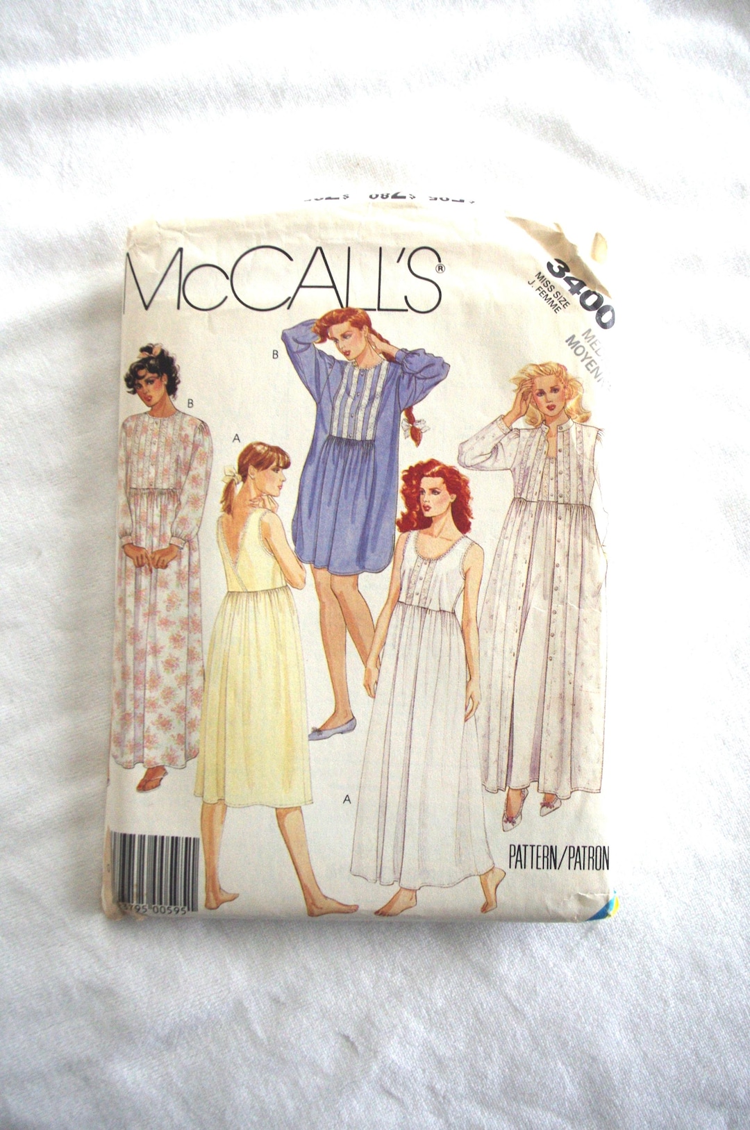 Vintage 1987 Mccall's Pattern: Misses' Robe and Nightgowns, Sz Med (14 ...