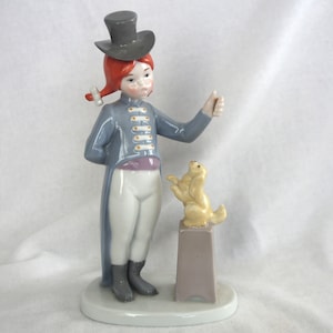 Vintage Figurine: Goebel Circus Series, &quot;Dog Tamer&quot; 1985 Girl w/ Dog