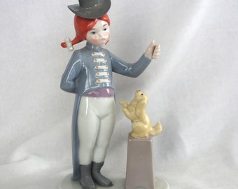 Vintage Figurine: Goebel Circus Series, "Dog Tamer" 1985 Girl w/ Dog