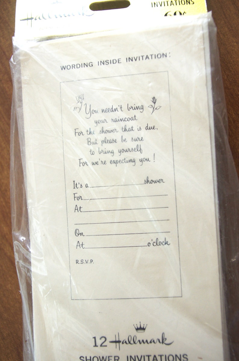 Vintage Hallmark Shower Invitations Original Package Unused Etsy