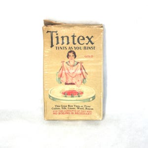 Vintage Tintex Clothing Dye: 1930s, Gold, Advertising, Ephemera, Unused