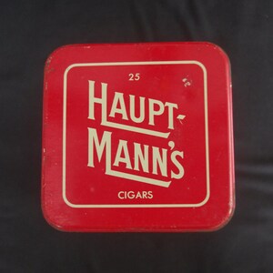 Vintage Cigar Tin: 1960's Hauptmann's Mild & Fragrant Square Cigar Tin image 6