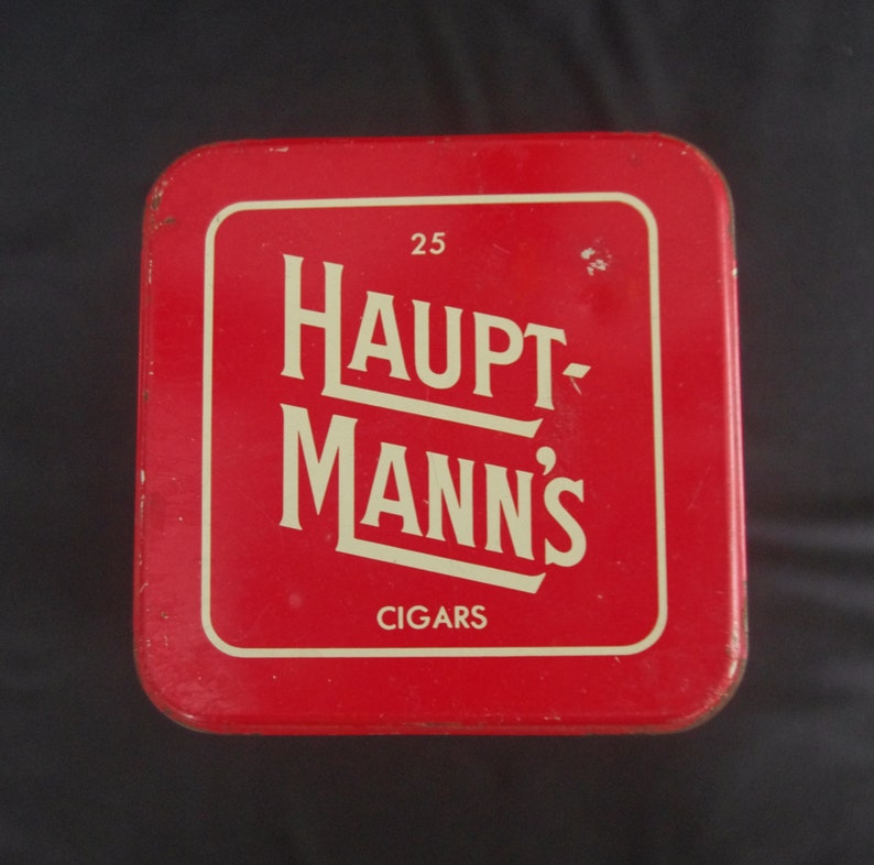 Vintage Cigar Tin: 1960's Hauptmann's Mild & Fragrant Square Cigar Tin image 6