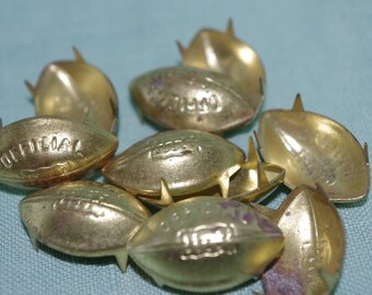 Vintage Letterman / Letter Jacket Pins / Badges / Charms: Brass, Football, Set of 10