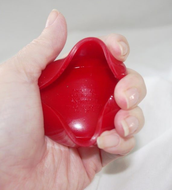 1970s Squeeze Coin Purse / Holder: Red Rubber, Qu… - image 3