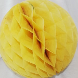 Vintage Halloween Honeycomb Gold Ball Decoration 1960s