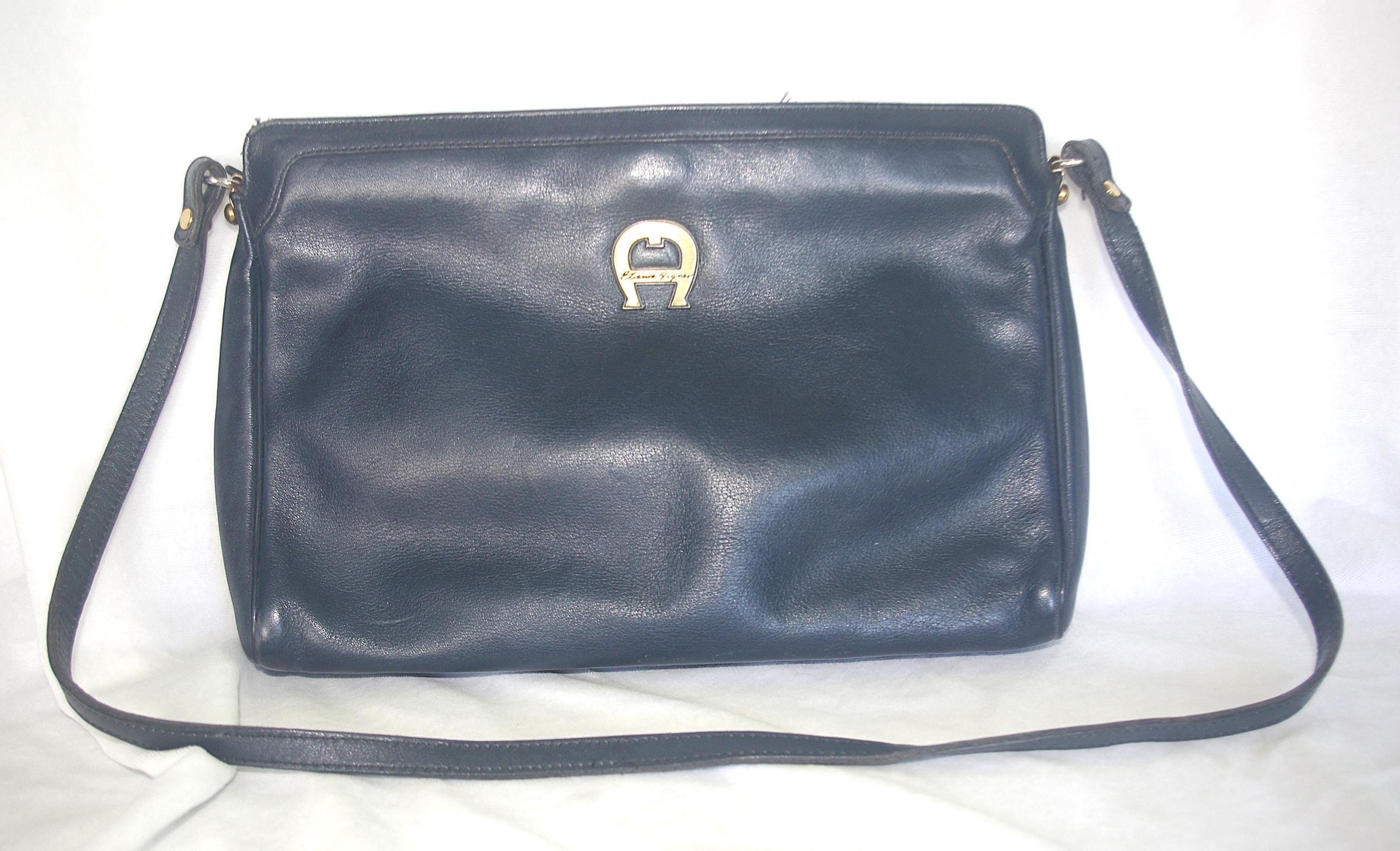 Navy Blue Aigner Shoulder Bag - Etsy