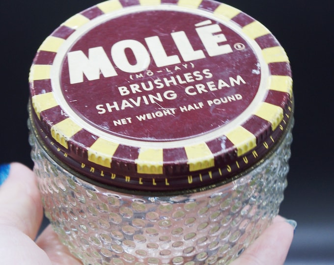 Vintage Molle Brushless Shaving Cream Jar Metal Lid and Etsy