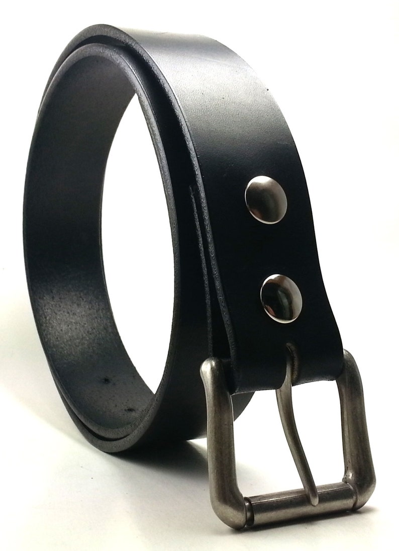 Black Handmade Custom Leather Belt Made in U.S.A. Etsy