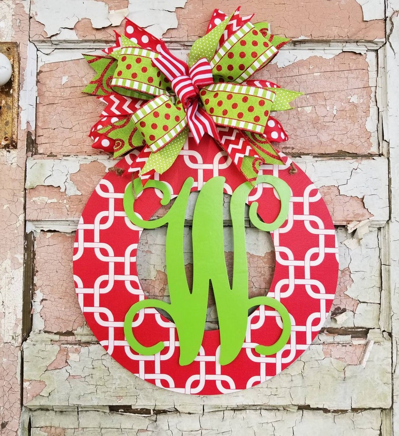 Christmas Wreath With Initial Christmas Monogrammed Wreath - Etsy