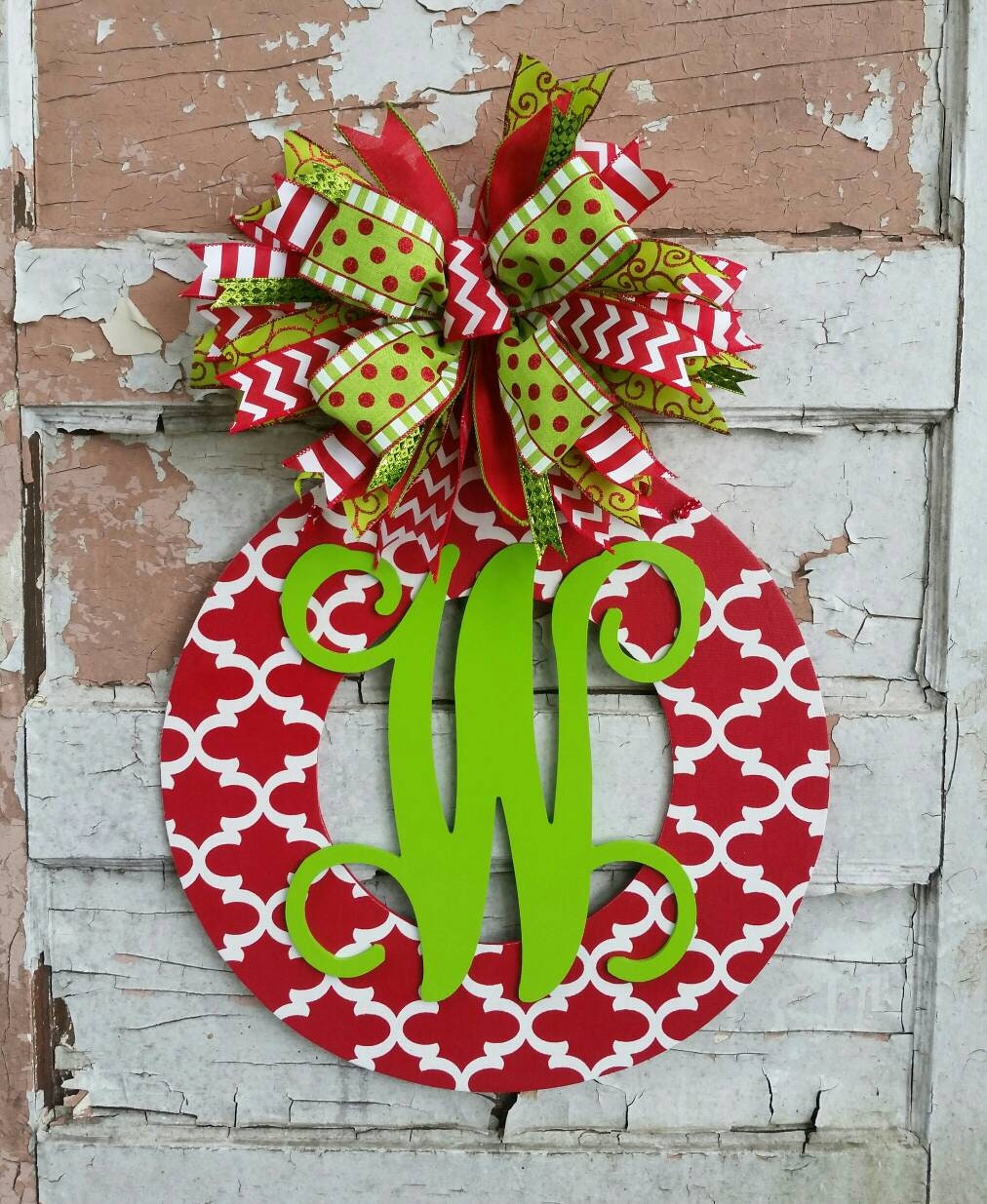 Christmas Wreath with Initial Christmas Monogrammed Wreath | Etsy