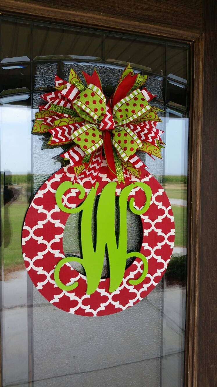 Christmas Wreath with Initial Christmas Monogrammed Wreath | Etsy