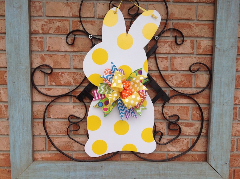 Easter Bunny Door Hanger Spring Decor Front Door Decor Easter Etsy