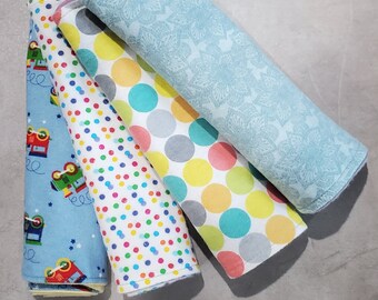 Baby Burp Cloths, Set of 4, Soft Flannel Burp Cloths