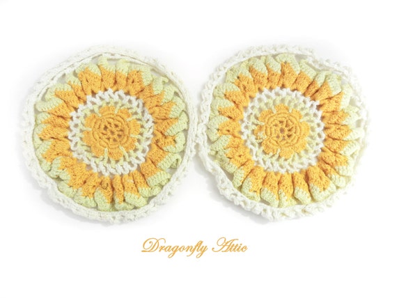 Vintage Crochet PATTERN Pansy Doily Hot Pad Pot Holder