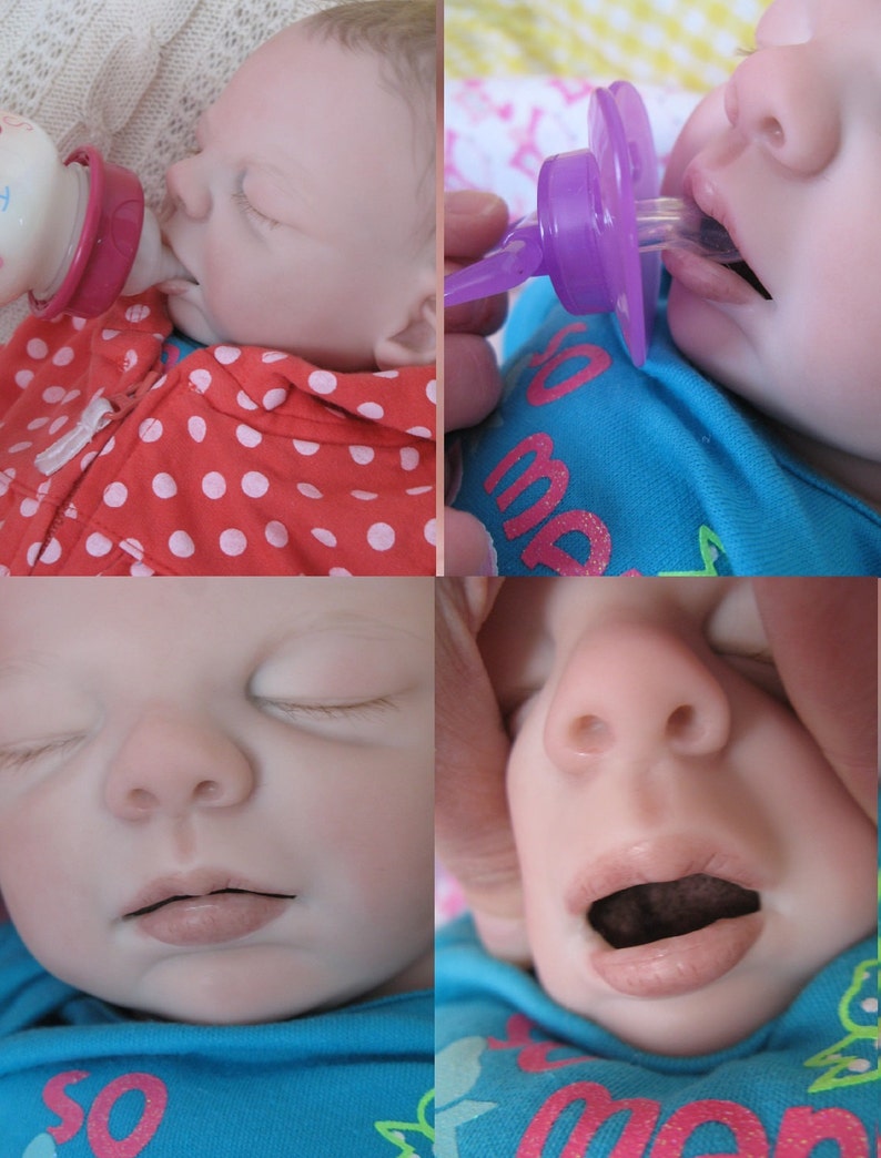 OPEN Mouth reborn baby girl Holds ANY pacifier & faux formula Etsy
