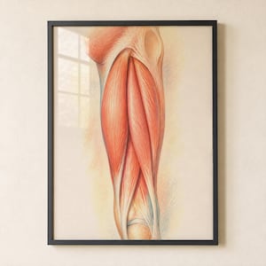 Hamstrings Anatomy Wall Art Print | Muscle Study Decor for Home, Office or Studio