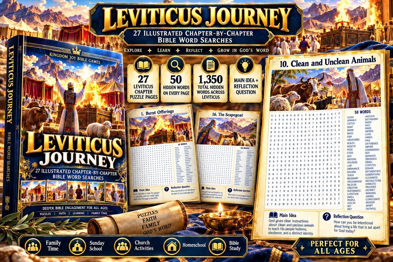 Leviticus Journey Bible Word Search | 27 Chapter Puzzles (Digital Download) cover