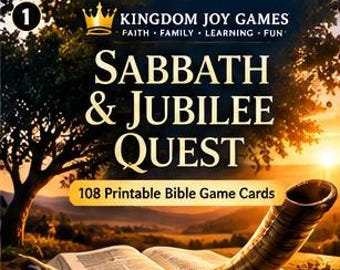 Juego bíblico de búsqueda del sábado y el jubileo, 108 tarjetas imprimibles de Levítico (descarga digital)
