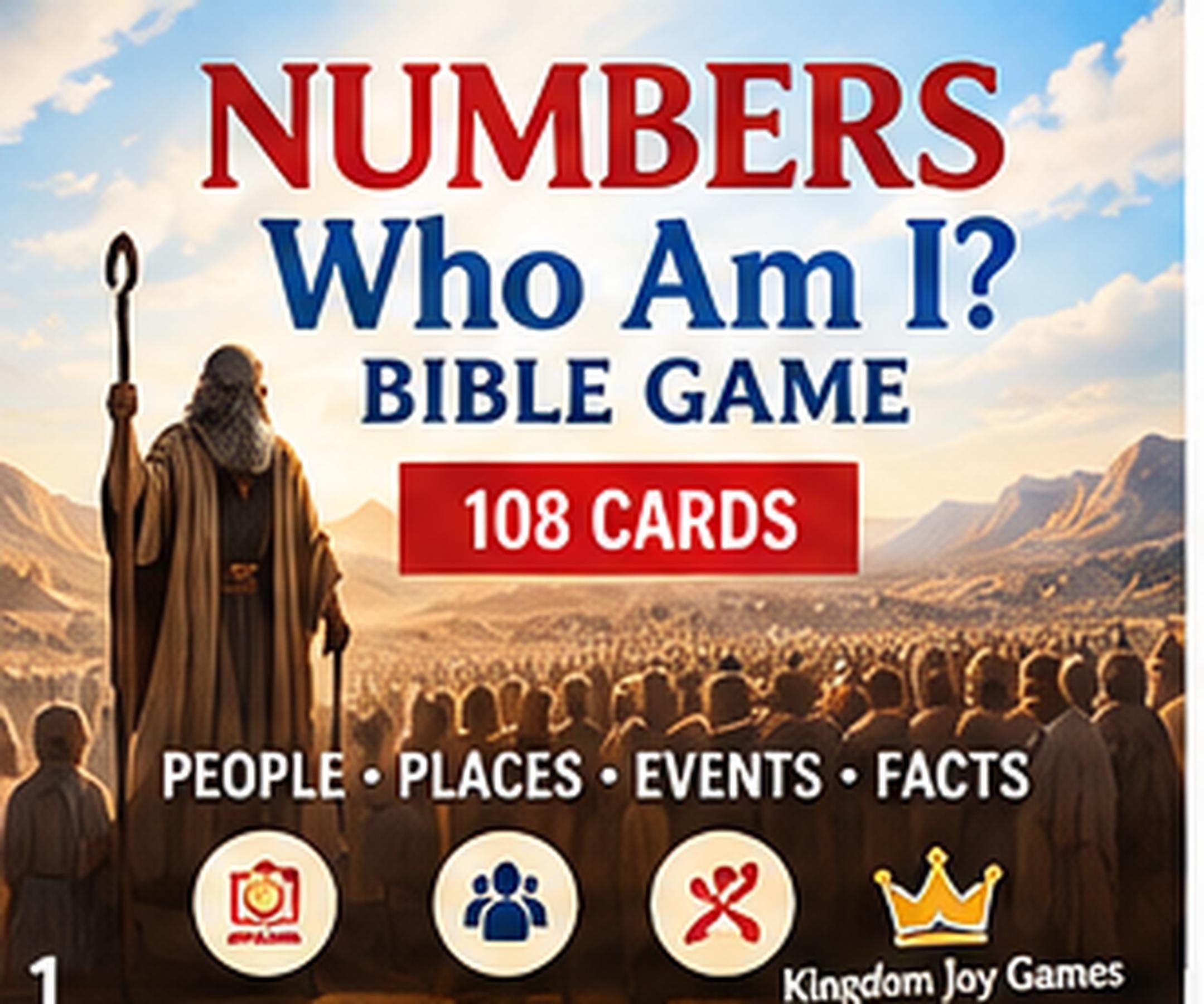 Numbers Bible Game, 108-Card Printable, Christian Family Activity (Digital Download) cover