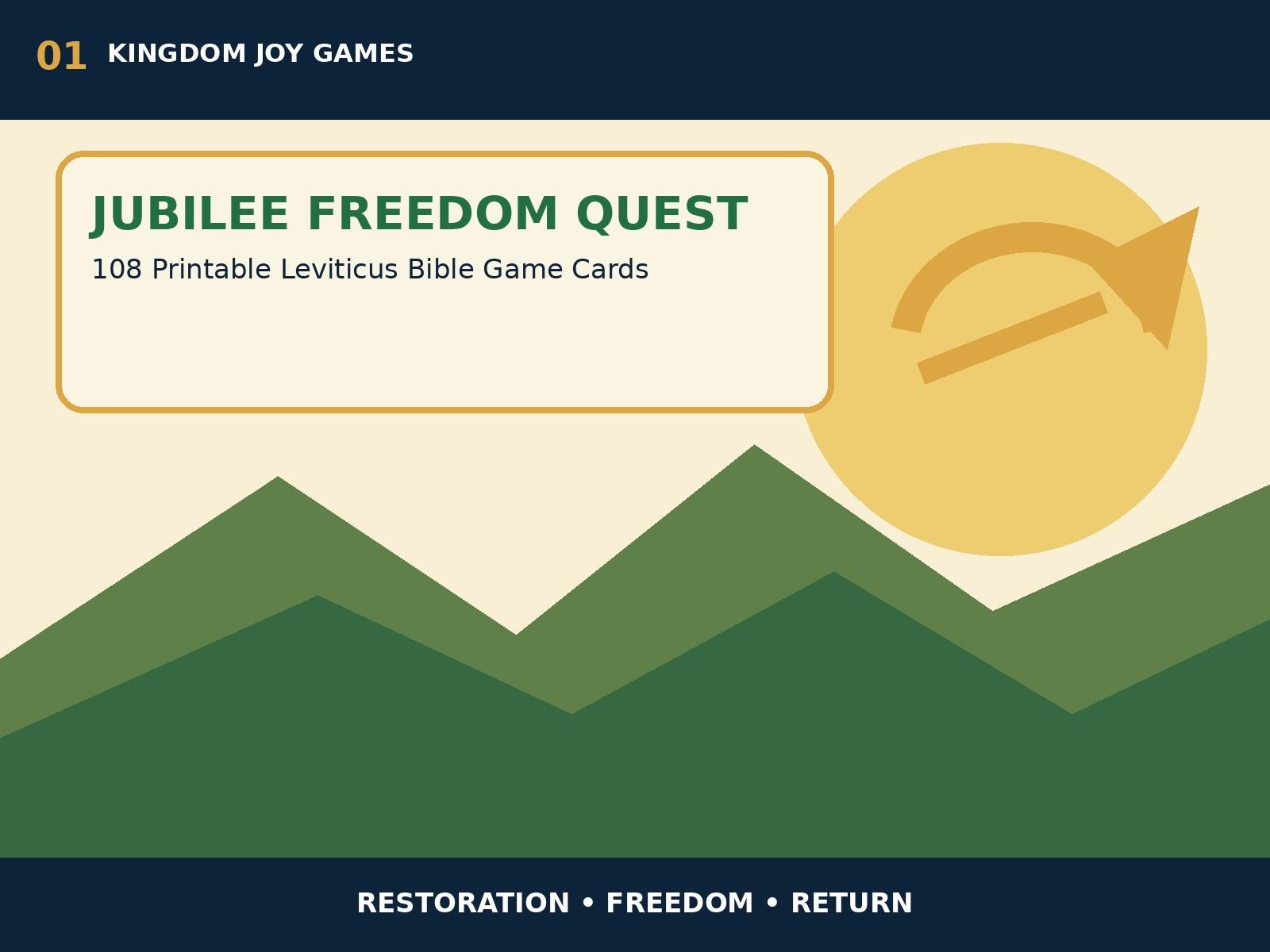 Jubilee Freedom Quest Bible Game, 108 Printable Leviticus Cards (Digital Download) cover