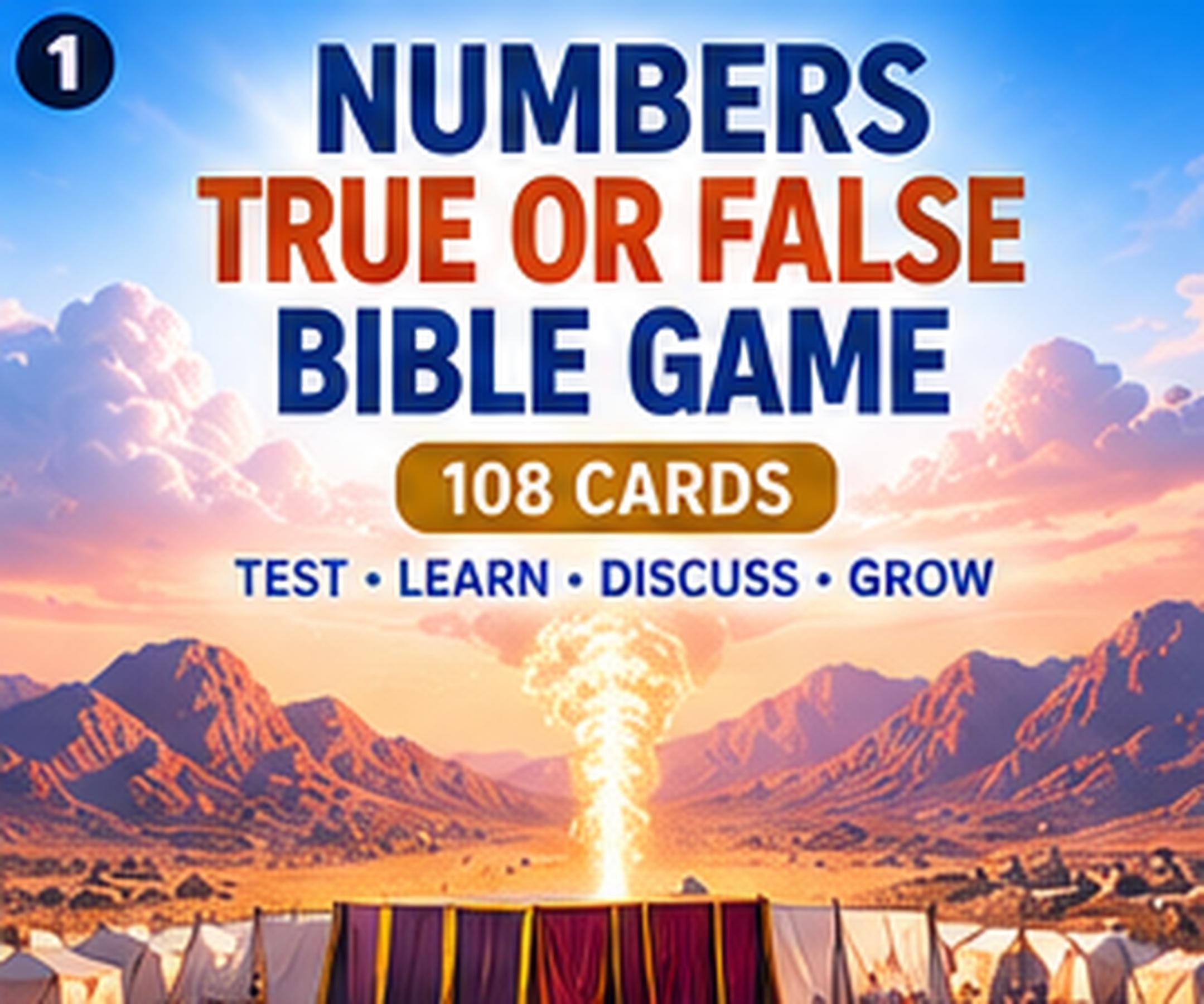 Numbers True or False Bible Game, 108 Cards, Christian Family Activity (Digital Download) cover