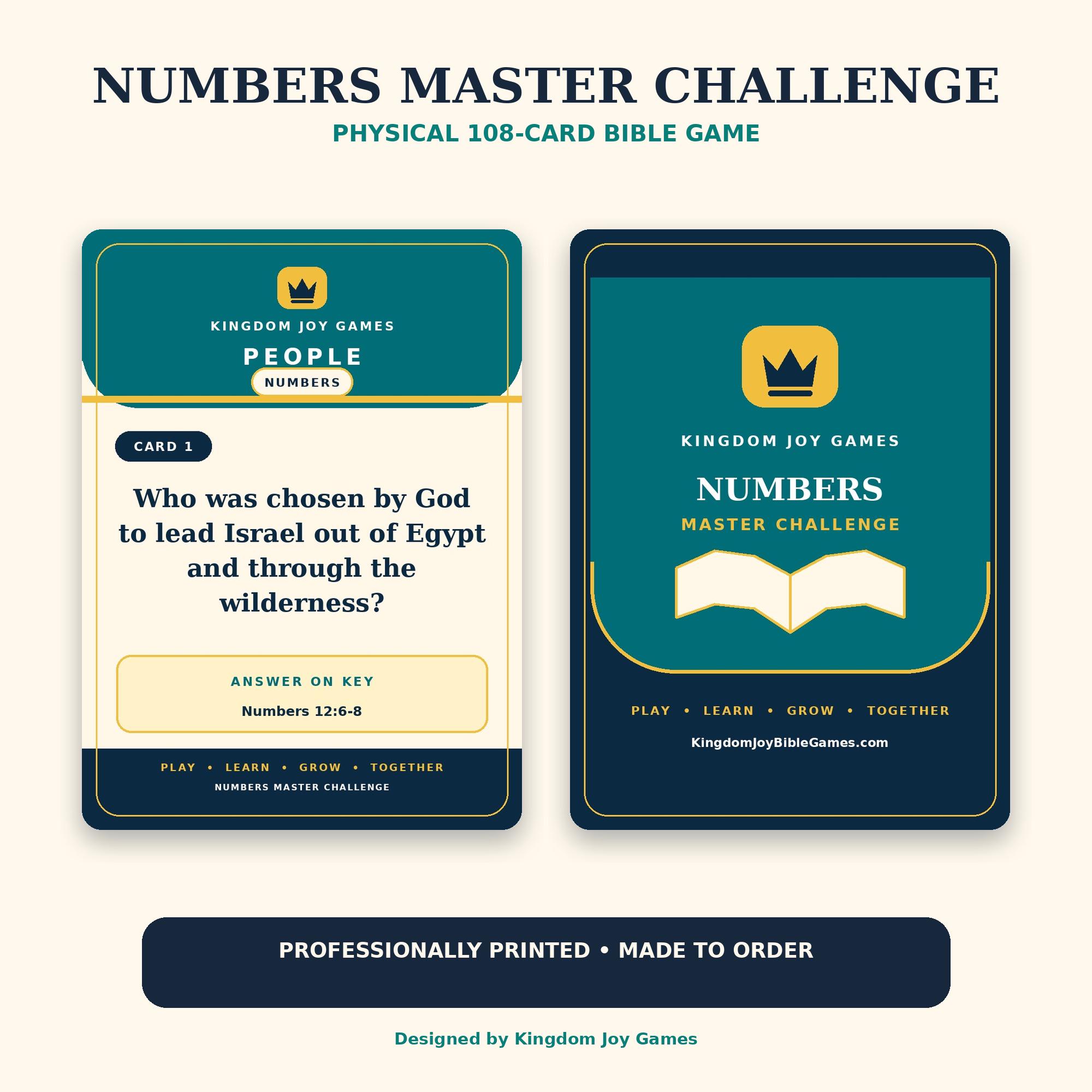 Numbers Bible Trivia Card Game – 108 Christian Cards cover