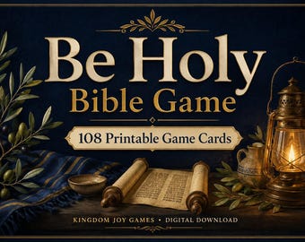 Juego bíblico "Sé Santo", estudio familiar cristiano del Levítico, 108 tarjetas (descarga digital)