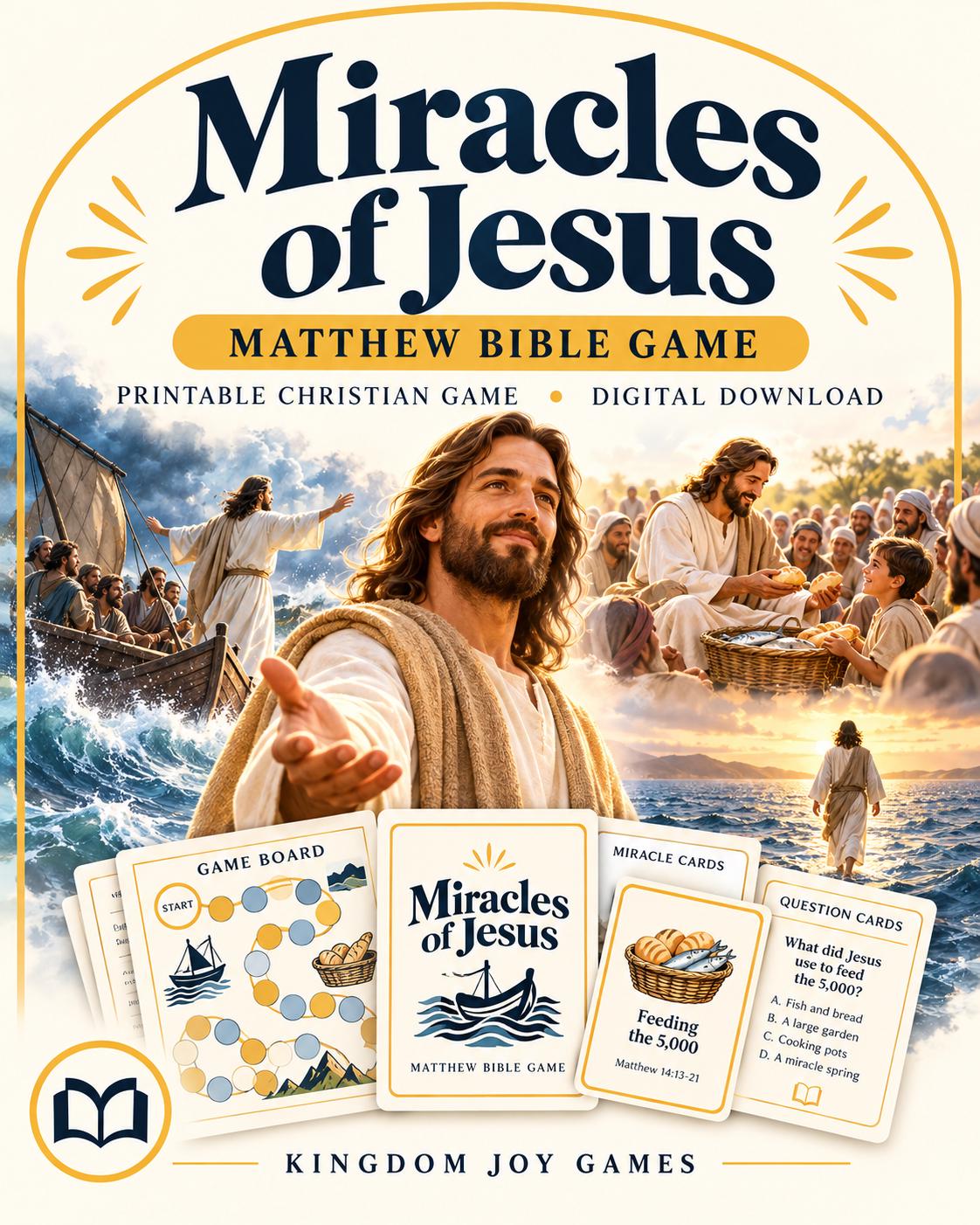 Miracles of Jesus Bible Game | Matthew Printable Christian Activity (Digital Download) cover