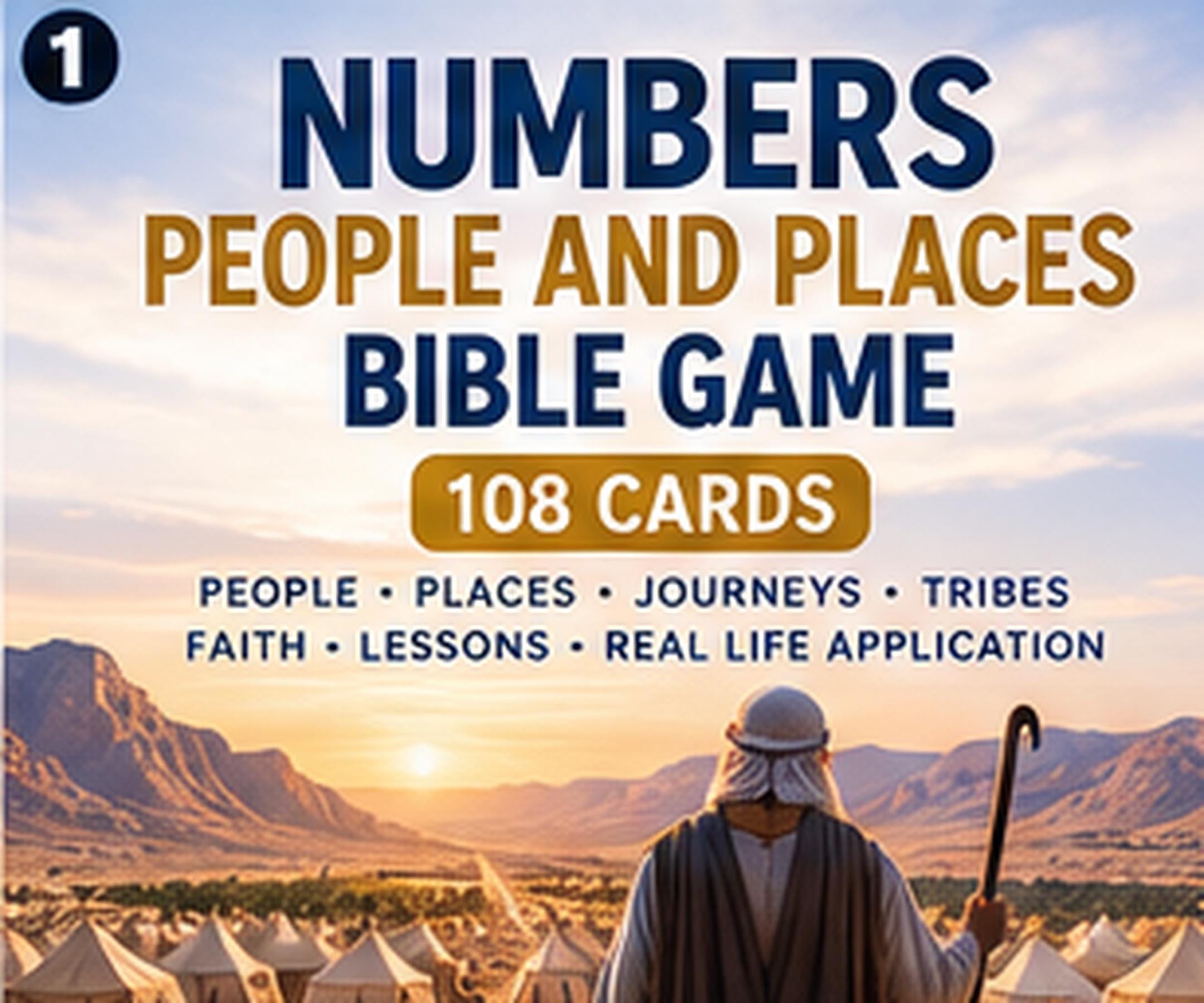 Numbers Bible Game, 108 Cards, Printable Christian Family Activity (Digital Download) cover