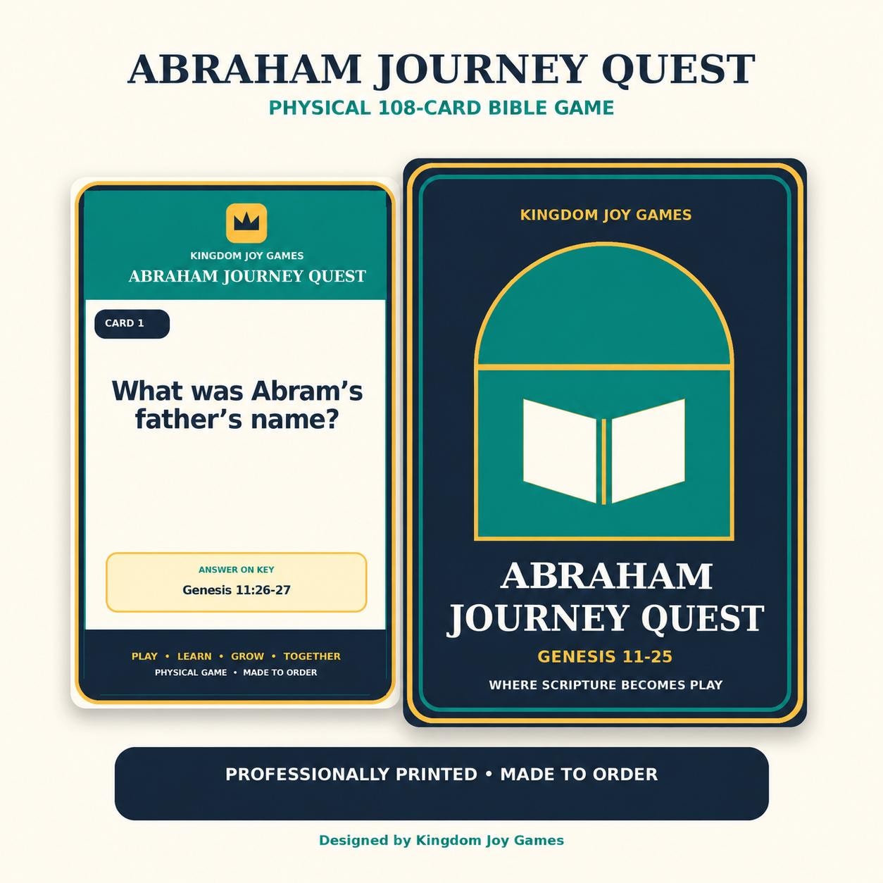 Abraham Journey Quest — 108-Card Physical Bible Game cover
